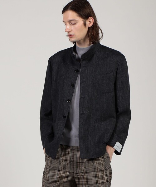Caruso(カルーゾ)の「【別注】CARUSO リネンウール フォレスティエールジャケット(ブルゾン・メンズ・ブラック・48/46)」の3枚目の写真