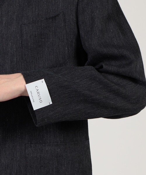 Caruso(カルーゾ)の「【別注】CARUSO リネンウール フォレスティエールジャケット(ブルゾン・メンズ・ブラック・48/46)」の9枚目の写真