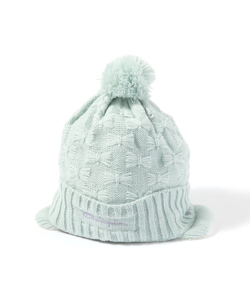 Champion（チャンピオン）の「【Champion(チャンピオン)】リボンジャガード耳付きワッチ（ニットキャップ/ビーニー・キッズ・パープル/ミント/アイボリー/ブラック・FREE）」の3枚目の写真