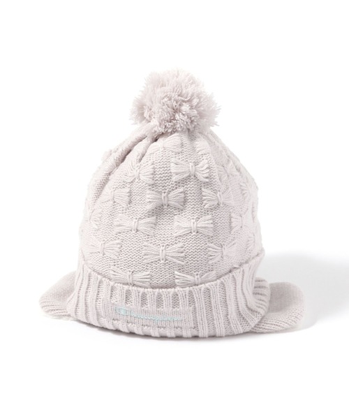 Champion（チャンピオン）の「【Champion(チャンピオン)】リボンジャガード耳付きワッチ（ニットキャップ/ビーニー・キッズ・パープル/ミント/アイボリー/ブラック・FREE）」の4枚目の写真