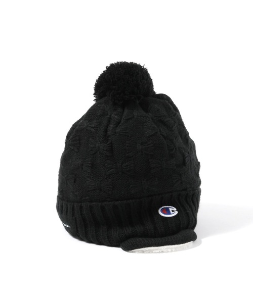 Champion（チャンピオン）の「【Champion(チャンピオン)】リボンジャガード耳付きワッチ（ニットキャップ/ビーニー・キッズ・パープル/ミント/アイボリー/ブラック・FREE）」の5枚目の写真