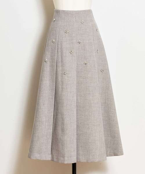 NOELA（ノエラ）の「ワイドタックビジュースカート（スカート・レディース・オフホワイト/グレー/ライトグリーン・S/M）」の8枚目の写真