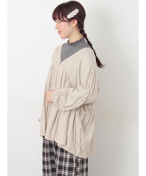 Samansa Mos2（サマンサ モスモス）の「前後2WAYドロストチュニック（シャツ/ブラウス・レディース・チャコールグレー/ボルドー/ベージュ・F）」の2枚目の写真