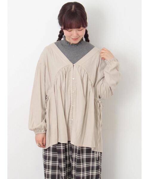 Samansa Mos2（サマンサ モスモス）の「前後2WAYドロストチュニック（シャツ/ブラウス・レディース・チャコールグレー/ボルドー/ベージュ・F）」の5枚目の写真