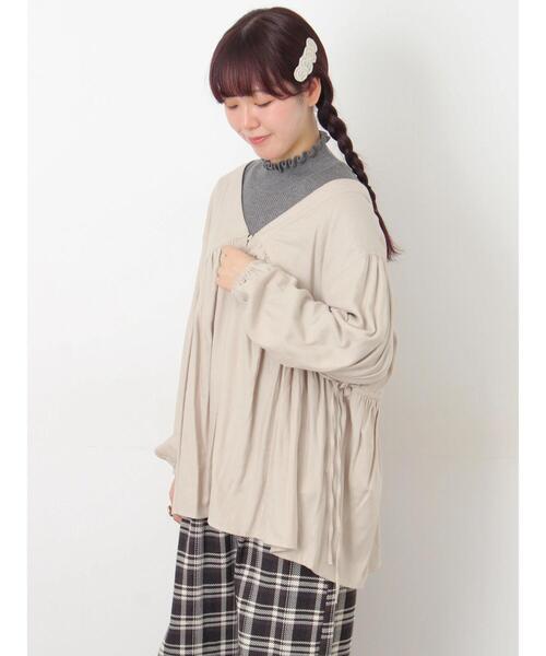 Samansa Mos2（サマンサ モスモス）の「前後2WAYドロストチュニック（シャツ/ブラウス・レディース・チャコールグレー/ボルドー/ベージュ・F）」の6枚目の写真