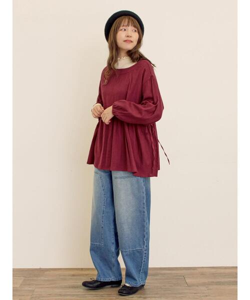 Samansa Mos2（サマンサ モスモス）の「前後2WAYドロストチュニック（シャツ/ブラウス・レディース・チャコールグレー/ボルドー/ベージュ・F）」の13枚目の写真