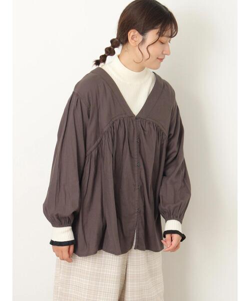 Samansa Mos2（サマンサ モスモス）の「前後2WAYドロストチュニック（シャツ/ブラウス・レディース・チャコールグレー/ボルドー/ベージュ・F）」の16枚目の写真