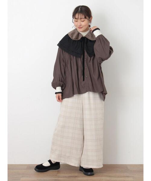 Samansa Mos2（サマンサ モスモス）の「前後2WAYドロストチュニック（シャツ/ブラウス・レディース・チャコールグレー/ボルドー/ベージュ・F）」の18枚目の写真