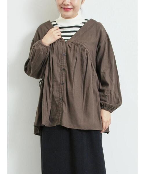 Samansa Mos2（サマンサ モスモス）の「前後2WAYドロストチュニック（シャツ/ブラウス・レディース・チャコールグレー/ボルドー/ベージュ・F）」の20枚目の写真