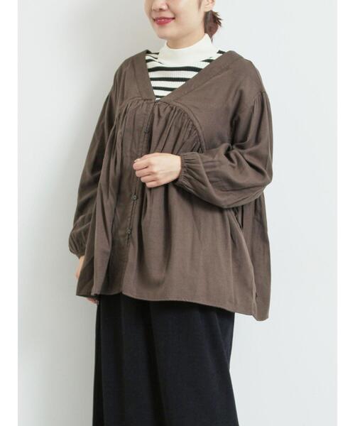 Samansa Mos2（サマンサ モスモス）の「前後2WAYドロストチュニック（シャツ/ブラウス・レディース・チャコールグレー/ボルドー/ベージュ・F）」の21枚目の写真