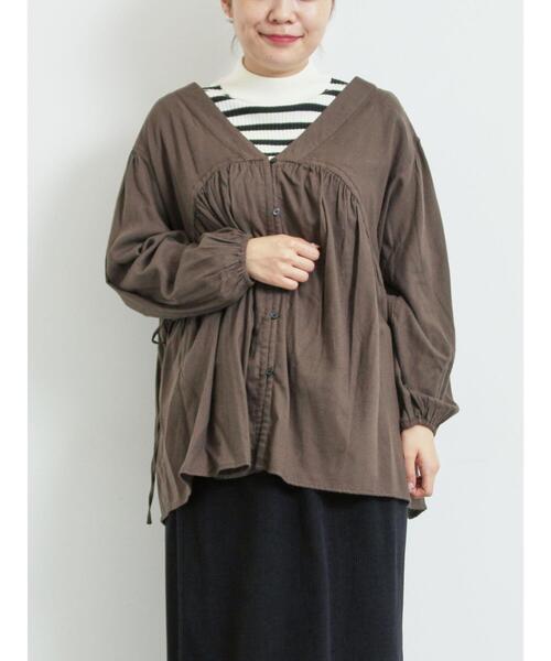 Samansa Mos2（サマンサ モスモス）の「前後2WAYドロストチュニック（シャツ/ブラウス・レディース・チャコールグレー/ボルドー/ベージュ・F）」の22枚目の写真