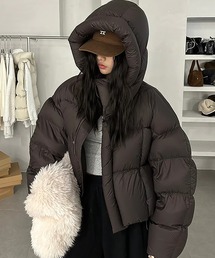 フード付き中綿ショート丈ジャケット