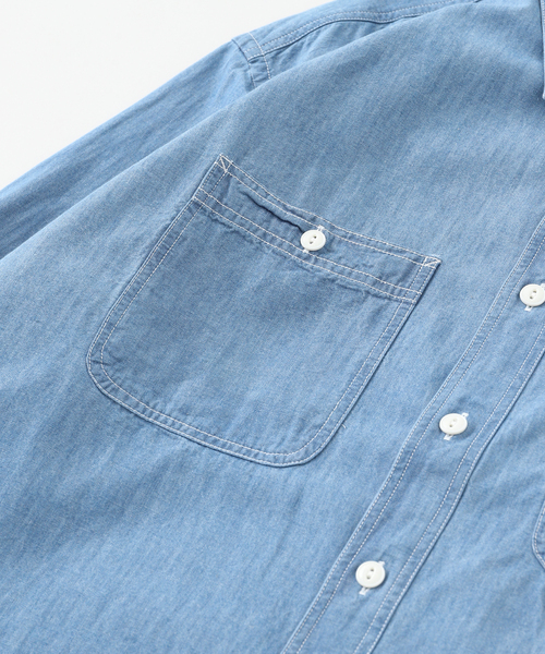 EDIFICE(エディフィス)の「WORK OF ART(ワークオブアート) Chambrey シャツ(シャツ/ブラウス・メンズ・ブルー・MEDIUM/LARGE)」の3枚目の写真