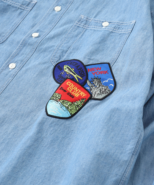 EDIFICE(エディフィス)の「WORK OF ART(ワークオブアート) Chambrey シャツ(シャツ/ブラウス・メンズ・ブルー・MEDIUM/LARGE)」の5枚目の写真