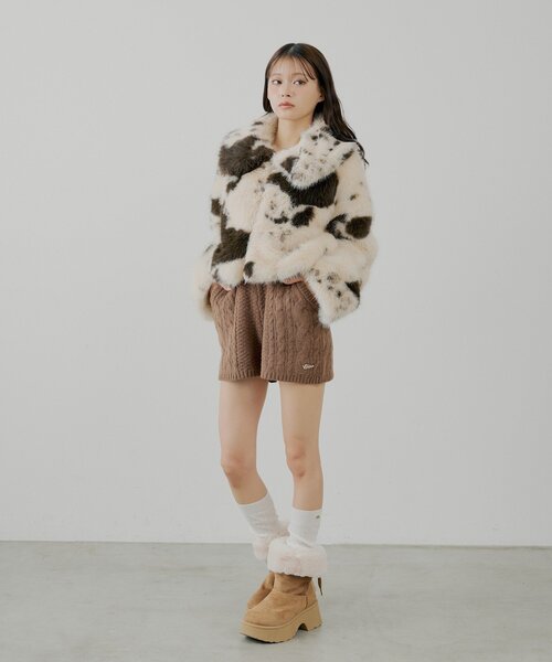 Chico（チコ）の「【セットアップ対応】ケーブルショートニットパンツ（その他パンツ・レディース・ブラウン/グレー/アイボリー/ベージュ・FREE）」の22枚目の写真