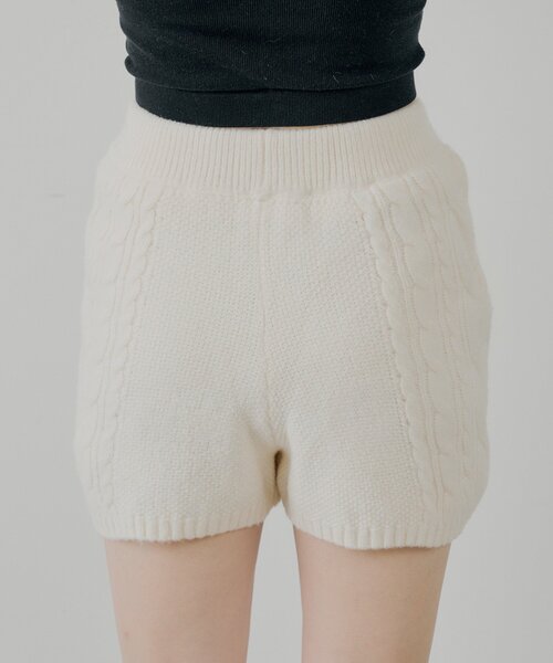 セットアップ対応】ケーブルショートニットパンツ（その他パンツ