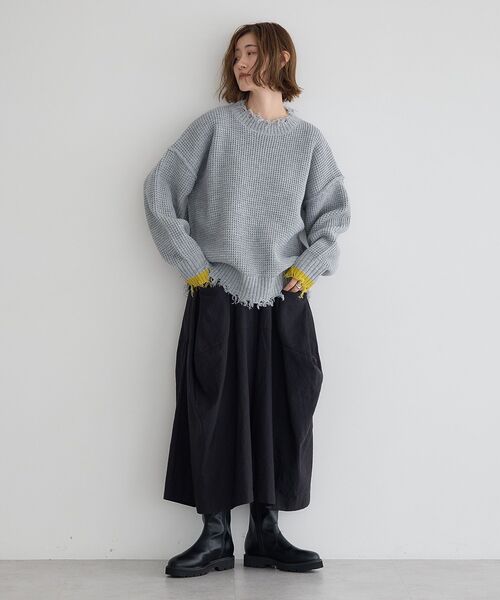 Editt by YECCA VECCA（エディットバイイェッカヴェッカ）の「コクーンデザインワイドパンツ（その他パンツ・レディース・ブラック/カーキ・FREE）」の22枚目の写真