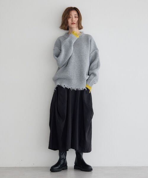 Editt by YECCA VECCA（エディットバイイェッカヴェッカ）の「コクーンデザインワイドパンツ（その他パンツ・レディース・ブラック/カーキ・FREE）」の21枚目の写真