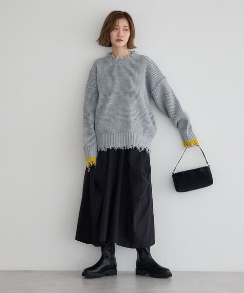 Editt by YECCA VECCA（エディットバイイェッカヴェッカ）の「コクーンデザインワイドパンツ（その他パンツ・レディース・ブラック/カーキ・FREE）」の19枚目の写真