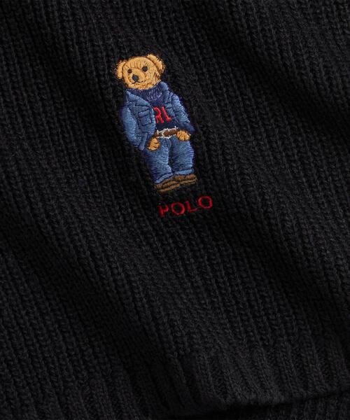 POLO RALPH LAUREN(ポロ ラルフ ローレン)の「Polo ベア ニット スカーフ(マフラー・メンズ・ブラック系1・ONE)」の3枚目の写真
