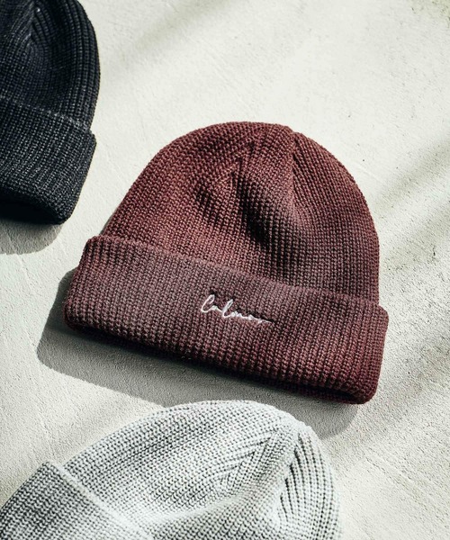 LAKOLE（ラコレ）の「ロゴ刺繍ニットワッチ / 606130（ニットキャップ/ビーニー・メンズ・ブラック/ダークオリーブ/ブラウン/ライトグレー・9）」の3枚目の写真