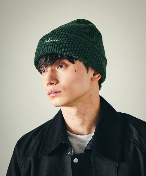 LAKOLE（ラコレ）の「ロゴ刺繍ニットワッチ / 606130（ニットキャップ/ビーニー・メンズ・ブラック/ダークオリーブ/ブラウン/ライトグレー・9）」の4枚目の写真