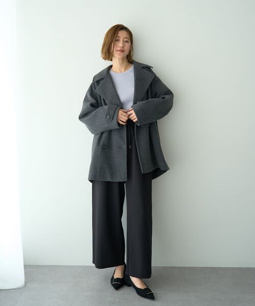 YECCA VECCA（イェッカヴェッカ）の「袖釦クルーネックリブニット（ニット/セーター・レディース・ベージュ/オレンジ/オフホワイト/ブラック/ライトブルー・FREE）」の17枚目の写真