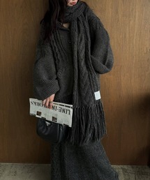 WILLFULLY（ウィルフリー）の「coarse knit cable fringe muffler（マフラー）」