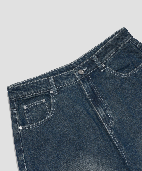 ウォッシュドバルーンデニム セール】ウォッシュドヴィンテージワイドバルーンデニムパンツ[サンド