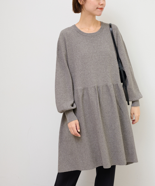 JOURNAL STANDARD relume(ジャーナルスタンダード レリューム)の「《WEB限定》ウォッシャブルペプラムチュニック(チュニック・レディース・チャコールグレー/ブラック・FREE)」の1枚目の写真