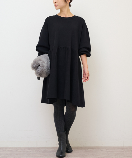 JOURNAL STANDARD relume(ジャーナルスタンダード レリューム)の「《WEB限定》ウォッシャブルペプラムチュニック(チュニック・レディース・チャコールグレー/ブラック・FREE)」の2枚目の写真