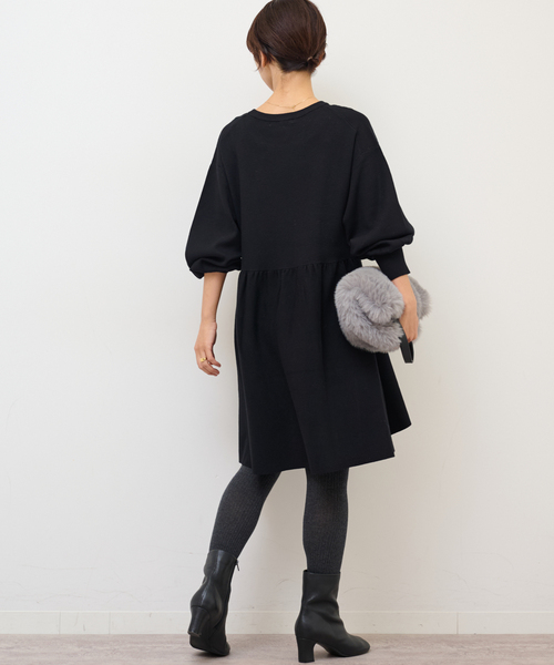 JOURNAL STANDARD relume(ジャーナルスタンダード レリューム)の「《WEB限定》ウォッシャブルペプラムチュニック(チュニック・レディース・チャコールグレー/ブラック・FREE)」の5枚目の写真