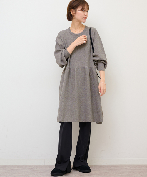 JOURNAL STANDARD relume(ジャーナルスタンダード レリューム)の「《WEB限定》ウォッシャブルペプラムチュニック(チュニック・レディース・チャコールグレー/ブラック・FREE)」の6枚目の写真