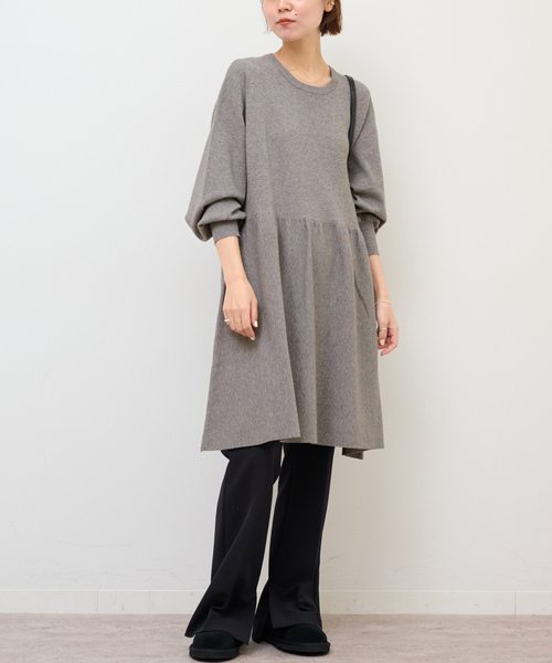 JOURNAL STANDARD relume(ジャーナルスタンダード レリューム)の「《WEB限定》ウォッシャブルペプラムチュニック(チュニック・レディース・チャコールグレー/ブラック・FREE)」の8枚目の写真