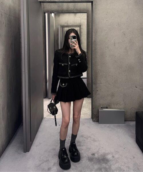 KHAKIPOINT(カーキポイント)の「Atelier Tweed Jacket (black)(その他アウター・レディース・その他・FREE)」の5枚目の写真