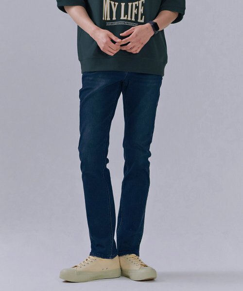 CHASECULT（チェイスカルト）の「男性Dトーンヒドゥンバンディングスリムデニムパンツ-CERK2311B04（デニムパンツ・メンズ・ネイビー・70/76/82/86/92）」の4枚目の写真