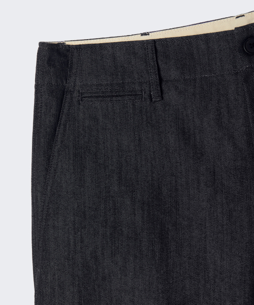 MUSINSA STANDARD（ムシンサスタンダード）の「スラブデニムライクオフィサーパンツ[ブラック]（スラックス・メンズ・その他・27/28/29/34/32/30/31/33/26/40/38/42/36）」の7枚目の写真