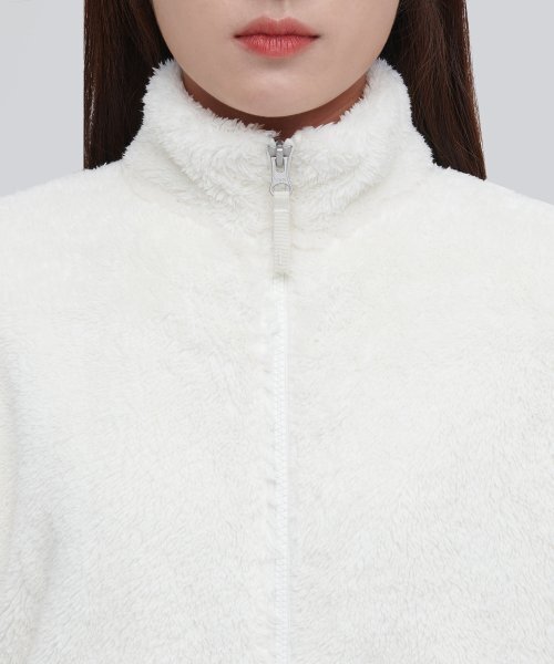 MUSINSA STANDARD WOMAN（ムシンサスタンダードウーマン）の「ウィメンズシャギーフリースジップアップジャケット[アイボリー]（その他アウター・レディース・その他・SMALL/MEDIUM/LARGE/X-LARGE）」の3枚目の写真