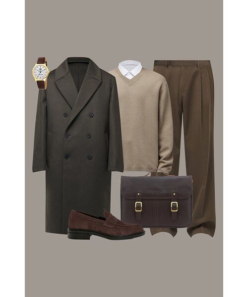 MUSINSA STANDARD（ムシンサスタンダード）の「MINIMAL V-NECK KNIT [BEIGE]（ニット/セーター・メンズ・その他・LARGE）」の12枚目の写真