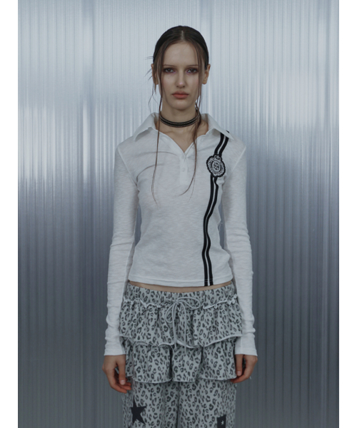 セール】WAFFEN LINE COLLAR TEE / WHITE（ポロシャツ）｜SETUP-EXE