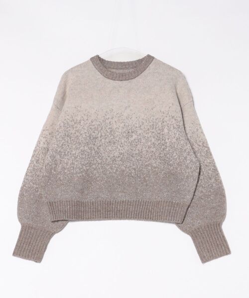 STYLEBLOCK（スタイルブロック）の「グラデーションラメクルーネックプルオーバー（ニット/セーター・レディース・ベージュ/ライトグレー/チャコールグレー・M）」の3枚目の写真