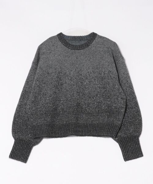 STYLEBLOCK（スタイルブロック）の「グラデーションラメクルーネックプルオーバー（ニット/セーター・レディース・ベージュ/ライトグレー/チャコールグレー・M）」の2枚目の写真