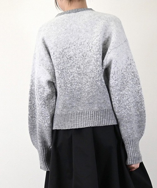 STYLEBLOCK（スタイルブロック）の「グラデーションラメクルーネックプルオーバー（ニット/セーター・レディース・ベージュ/ライトグレー/チャコールグレー・M）」の7枚目の写真