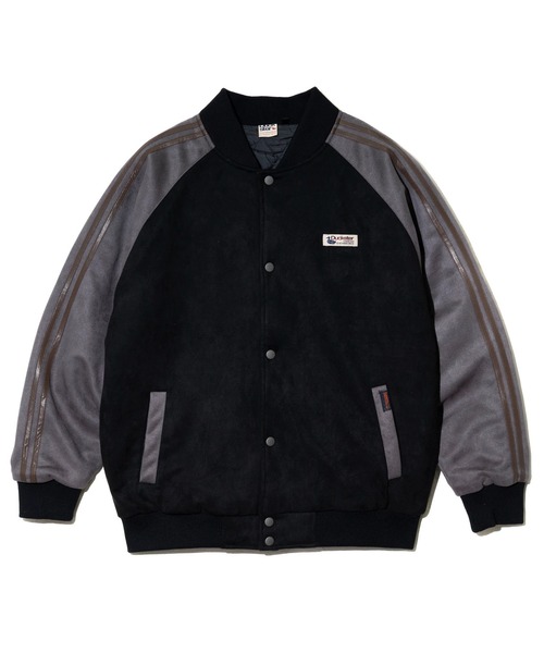 Duckster/ダックスター スエード/レザー調コンビ スタジアムジャケット