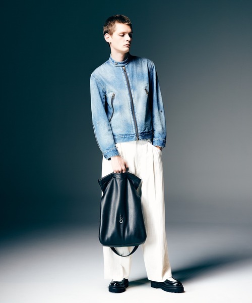 glamb（グラム）の「Denim Riders Jacket / デニムライダースジャケット（ライダースジャケット・メンズ・インディゴブルー/ブラック・S/M/L）」の12枚目の写真