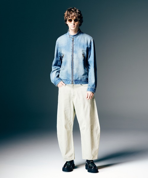 glamb（グラム）の「Denim Riders Jacket / デニムライダースジャケット（ライダースジャケット・メンズ・インディゴブルー/ブラック・S/M/L）」の14枚目の写真