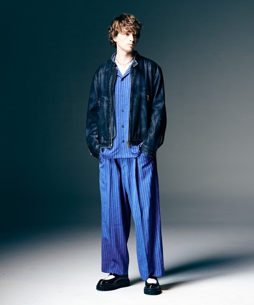 glamb（グラム）の「Denim Riders Jacket / デニムライダースジャケット（ライダースジャケット・メンズ・インディゴブルー/ブラック・S/M/L）」の10枚目の写真