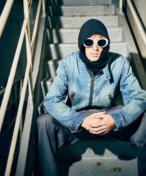 glamb（グラム）の「Denim Riders Jacket / デニムライダースジャケット（ライダースジャケット・メンズ・インディゴブルー/ブラック・S/M/L）」の21枚目の写真