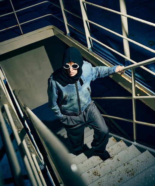 glamb（グラム）の「Denim Riders Jacket / デニムライダースジャケット（ライダースジャケット・メンズ・インディゴブルー/ブラック・S/M/L）」の22枚目の写真