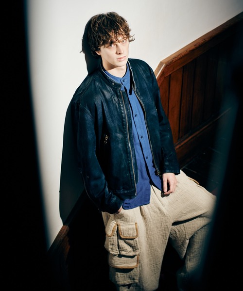 glamb（グラム）の「Denim Riders Jacket / デニムライダースジャケット（ライダースジャケット・メンズ・インディゴブルー/ブラック・S/M/L）」の16枚目の写真